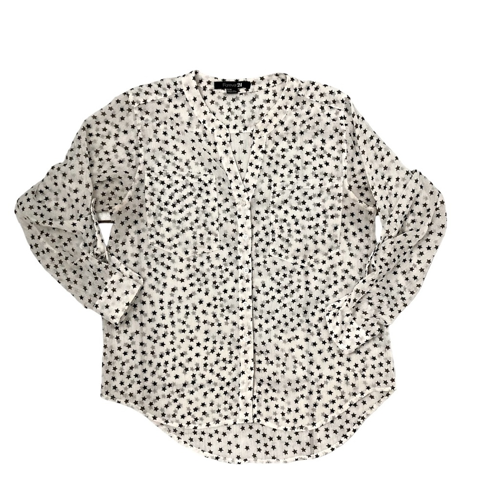 Forever21 Star Printed blouse Sz M